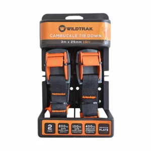 Wildtrak Cambuckle Tie Down Strap 2pk 3mx25mm