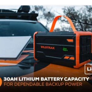 Wildtrak Power Tank Buddy 30Ah Portable Lithium Power Station With Charge N Go