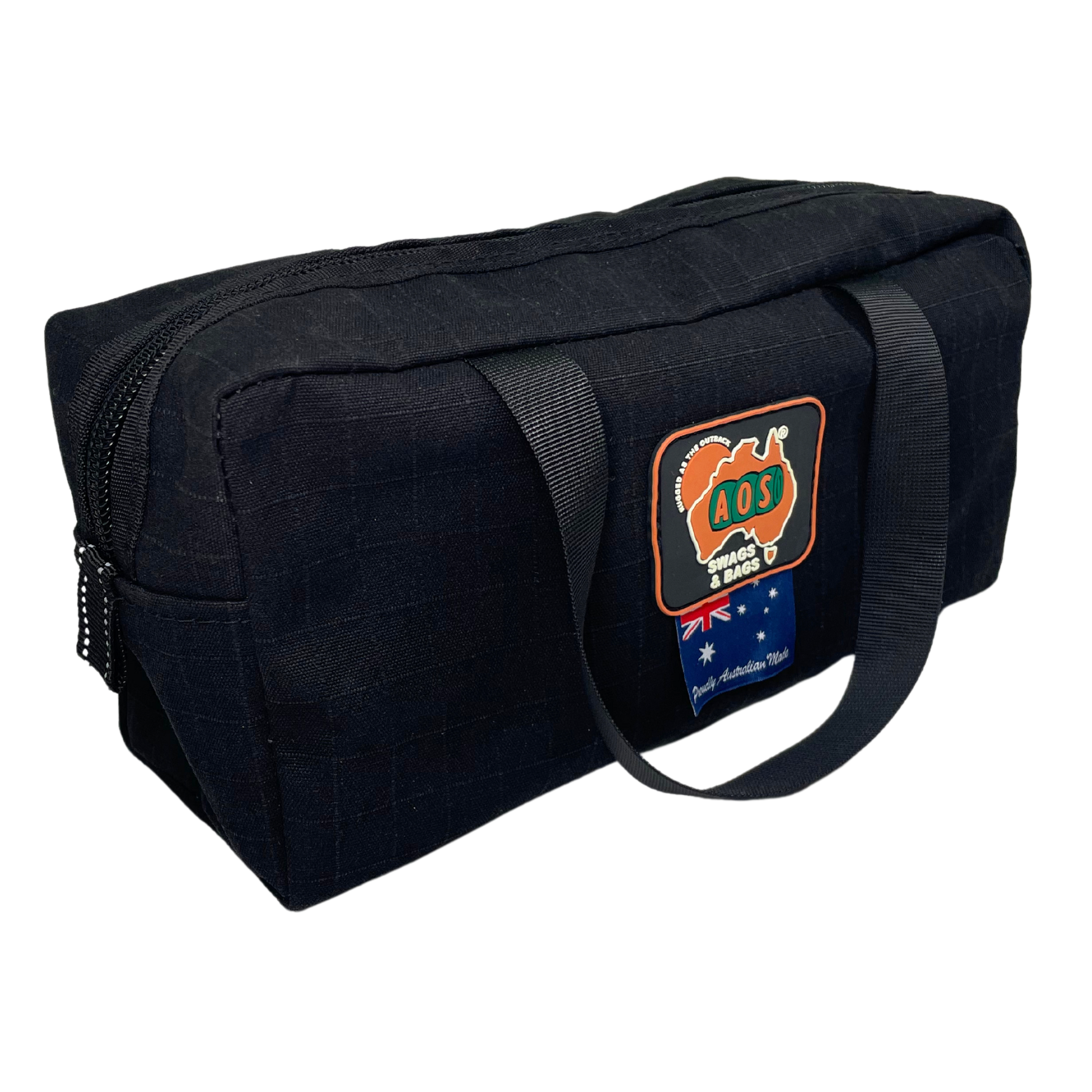 AOS Deluxe Canvas Toiletires Bag, Internal Mesh Pockets - Image 2