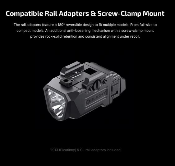 Olight PL X 1200 Lumens Dual Beams Tactical Rail Mounted Light - Image 9