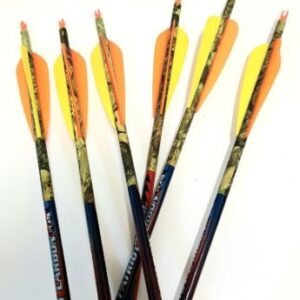 Patriot Carbon Camo 4" Vane Helical 350 - Orange & Yellow Vane Arrow