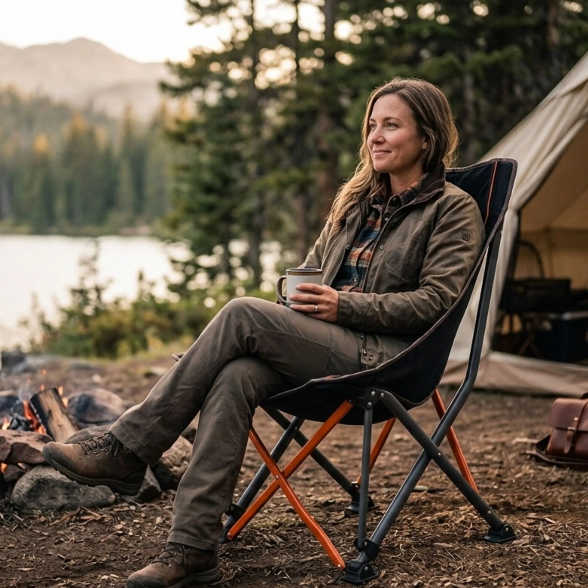 Wildtrak Lorne Easy Fold Compact Contoured Ergonomic Camp Chair - Image 2